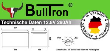 BullTron LiFePO4 Batterie 280Ah